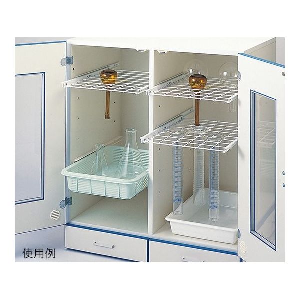 本当に信頼出来る商品 アズワン ダストアウトR(ガラス器具保管庫)用スライドバスケット 研究・実験室設備