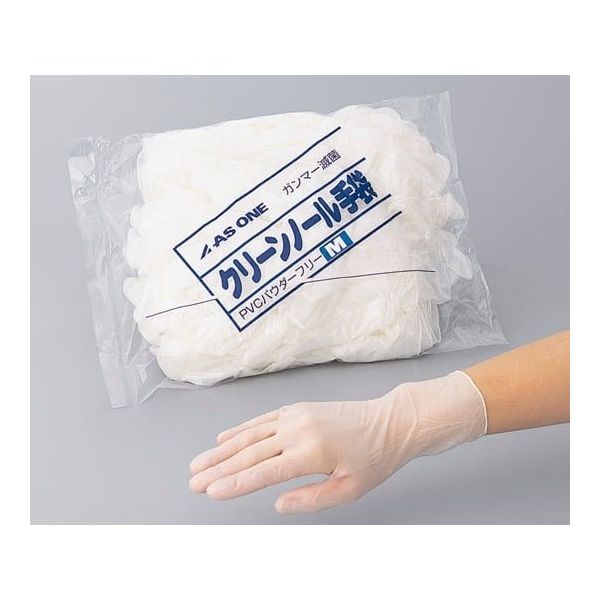 【超お買い得！】 アズワン 1袋(100枚 M 100枚入 (PVC・γ線滅菌) クリンノール手袋 日用品