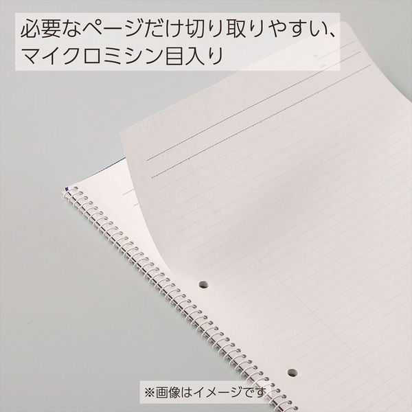 コクヨ フィラーノート 2穴あきスパイラルノート A罫7ｍｍ（ミリ） 40枚 5冊まとめ売り ス-15AN - アスクル