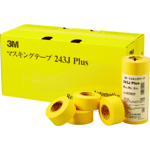 スリーエム ジマスキングテープ 243J Plus 24mmX18m スリーエム ジマスキングテープ 243J Plus 24mmX18m