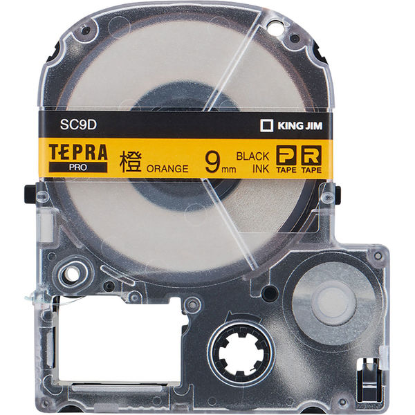 テプラ TEPRA PROテープ スタンダード 幅9mm パステル オレンジラベル(黒文字) SC9D 1個 キングジム
