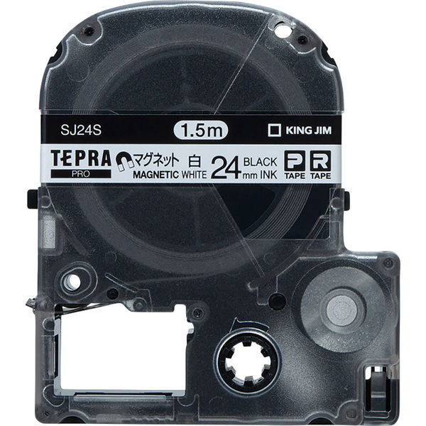 テプラ TEPRA PROテープ マグネットテープ 幅24mm 白ラベル(黒文字