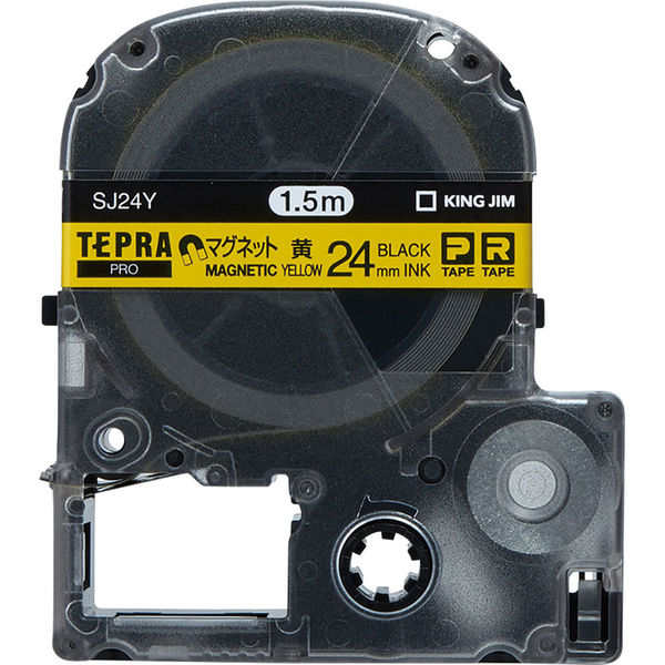 テプラ TEPRA PROテープ マグネットテープ 幅24mm 黄ラベル(黒文字 