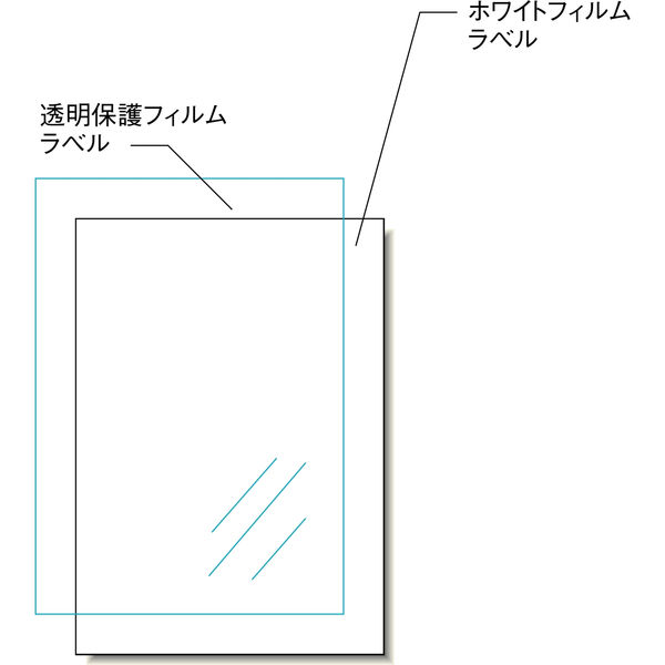 エーワン 屋外でも使えるラベルシール UV保護カバー付 レーザープリンタ 光沢フィルム 白 A4 ノーカット1面 1袋（5セット入） 31045