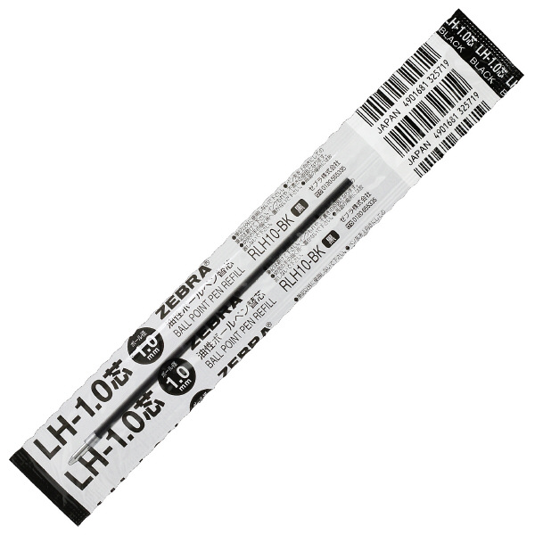 （まとめ）ゼブラ ボールペン替芯 RLH10-BK 1.0mm 黒 10本【×50セット】