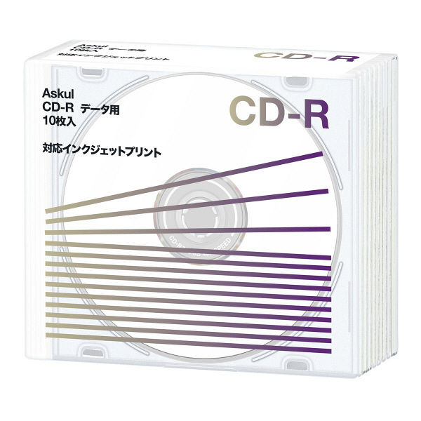 アスクル CD-R 10枚 プラケース CDR.PW10P.AS 1箱（10パック100