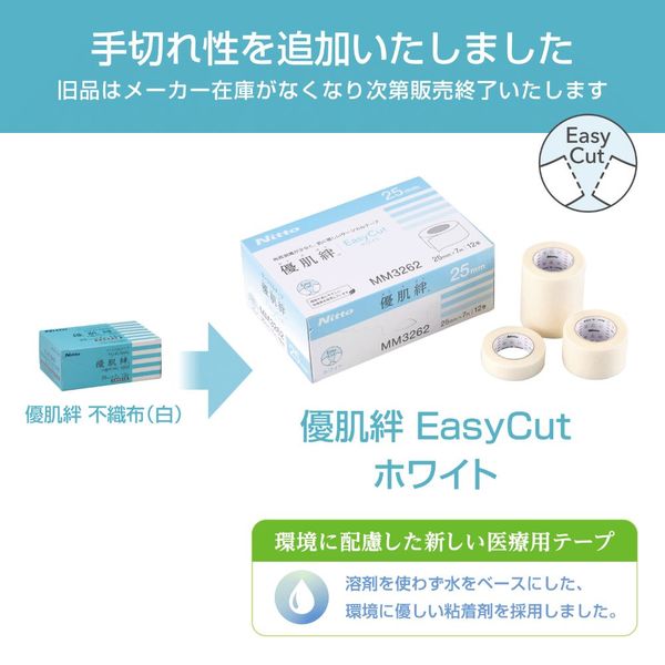 リニューアル】ニトムズ 優肌絆EasyCutホワイト MM3265 1箱（6