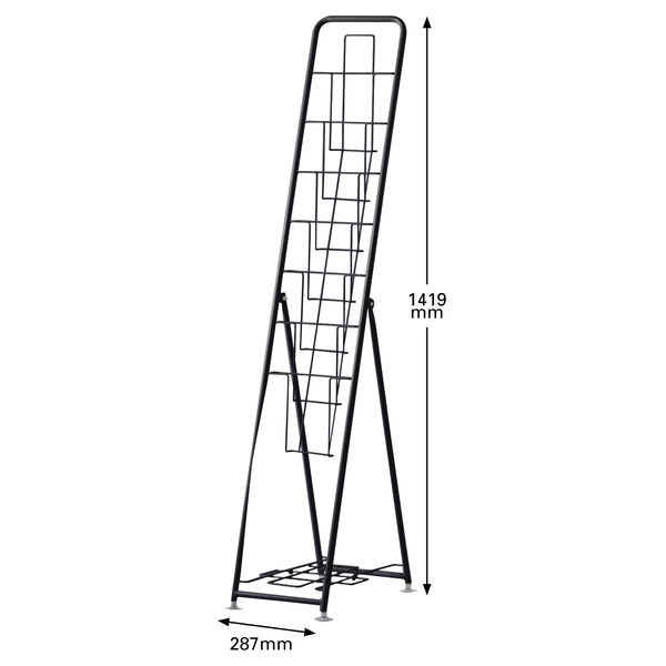 アール・エフ・ヤマカワ パンフレットラック A4 1列 ブラック 幅287
