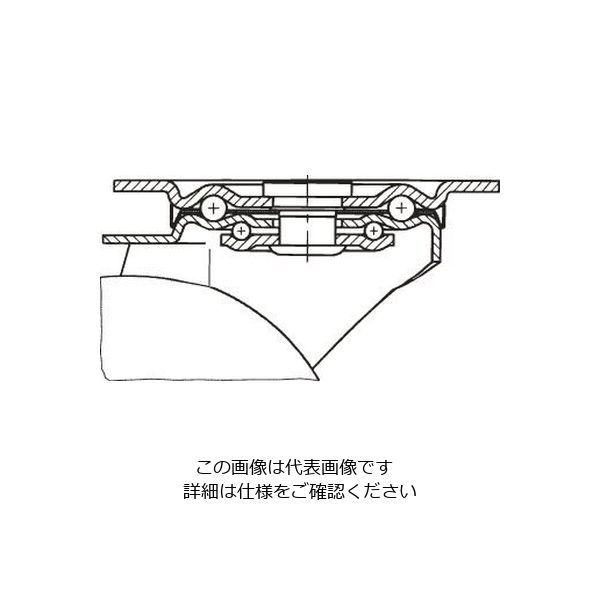 エスコ 200mm キャスター(自在金具) EA986GB-200 1個（直送品） - アスクル