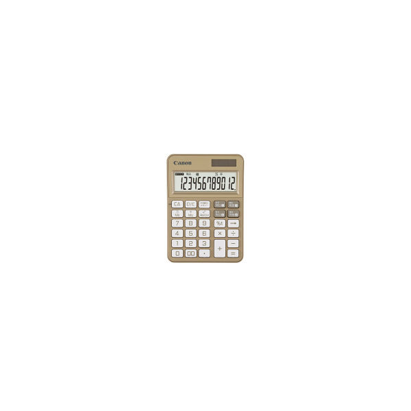 キヤノン 12桁 W税ミニ卓上電卓 KS-125WUC-GD ゴールド 1個 キヤノン 12桁 W税ミニ卓上電卓 KS-125WUC-GD ゴールド 1個