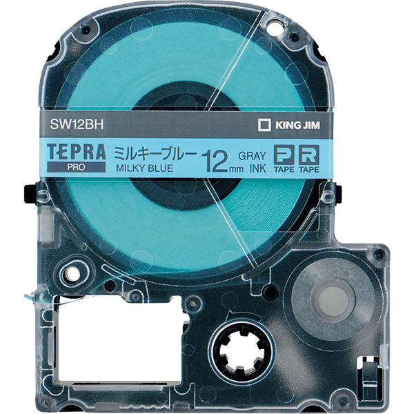 テプラ TEPRA PROテープ 幅12mm ミルキーブルーラベル(グレー文字