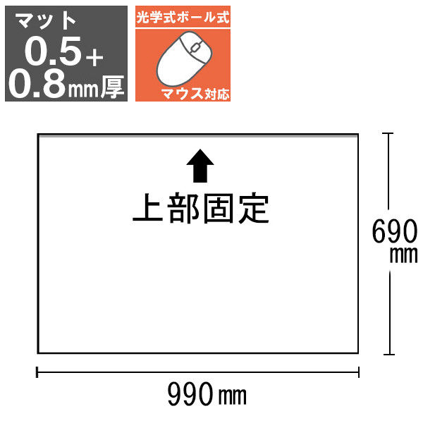 デスクマット ダブルマット 幅990×奥行690mm マット厚0.5+0.8mm 031-13 森松