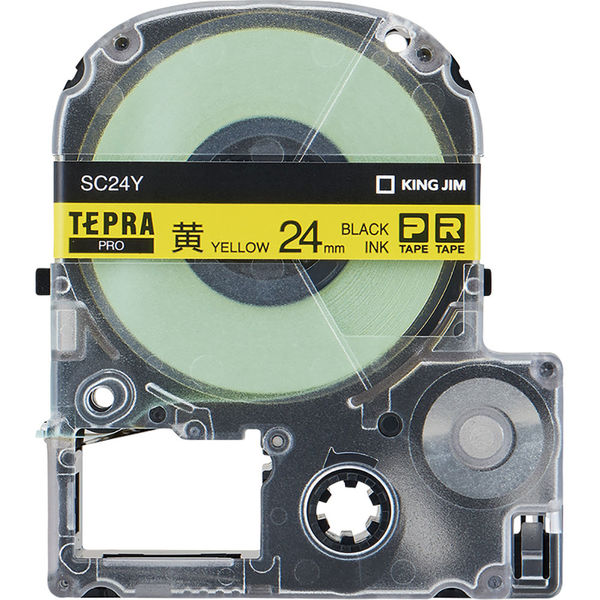 テプラ TEPRA PROテープ スタンダード 幅24mm 黄ラベル(文字) SC24Y-5P 