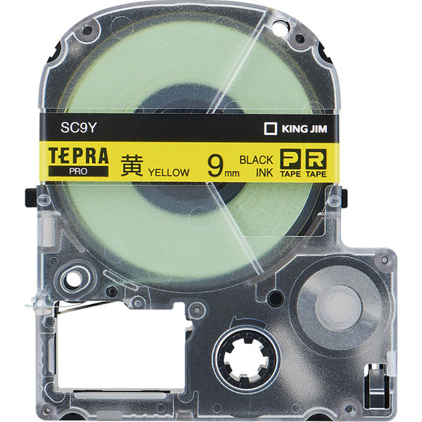 テプラ TEPRA PROテープ スタンダード 幅9mm 黄ラベル(文字) SC9Y-5P 1 