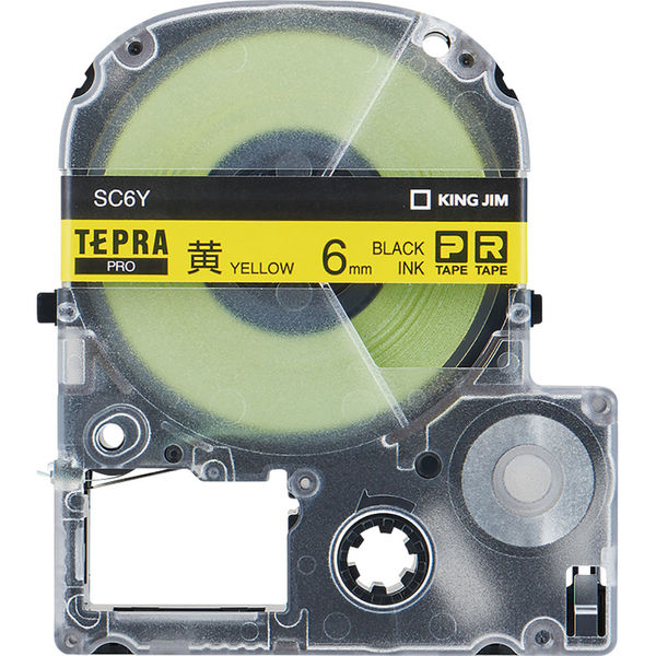 テプラ TEPRA PROテープ スタンダード 幅6mm 黄ラベル(文字) SC6Y-5P 1