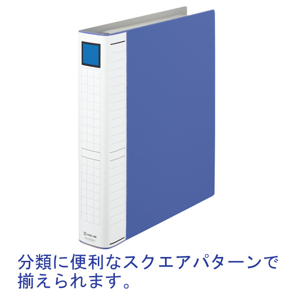 キングジム　クリアーファイル差し替え式（大量ポケット）　A4タテ　背幅54mm　青　3139-3