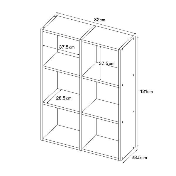 無印良品 スタッキングシェルフセット 3段×2列 ウォールナット材 幅82×奥行28.5×高さ121cm 良品計画 - アスクル