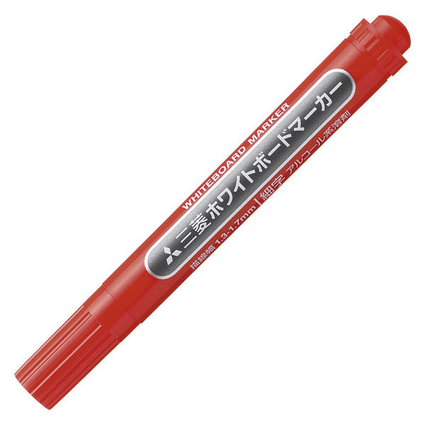 三菱鉛筆(uni) ホワイトボードマーカー 細字丸芯 赤 PWB2M - アスクル