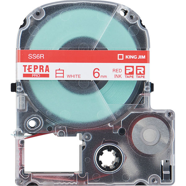 テプラ TEPRA PROテープ スタンダード 幅6mm 白ラベル(赤文字) SS6R 1個 キングジム