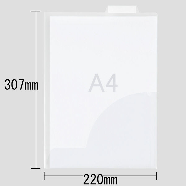 アスクル クリアーホルダー A4 1袋(10冊) 2つ折 上山インデックス付