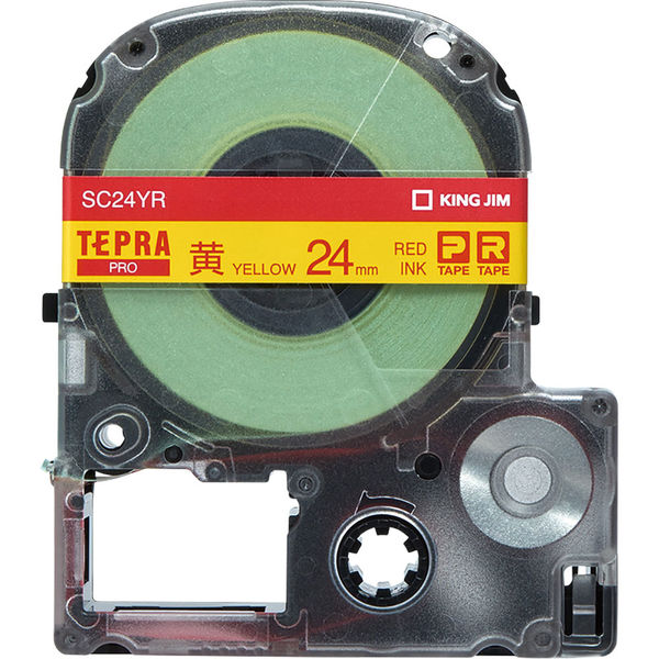 テプラ TEPRA PROテープ スタンダード 幅24mm パステル 黄ラベル(文字