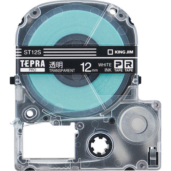 テプラ TEPRA PROテープ スタンダード 幅12mm 透明ラベル(白文字 