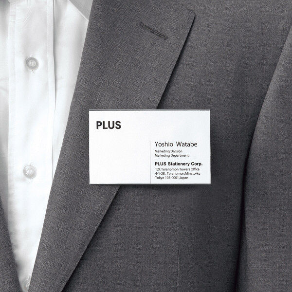 プラス 名刺型名札 両用金具360度回転式 CT-002 84783 1箱（10個