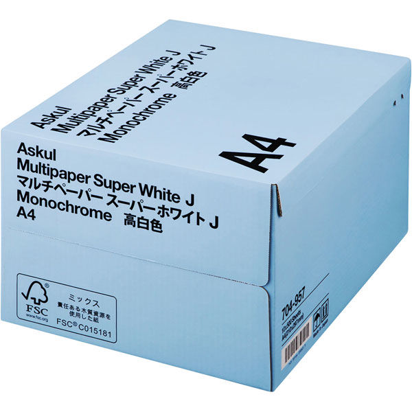 コピー用紙 マルチペーパー スーパーホワイトJ A4 1箱（5000枚：500枚