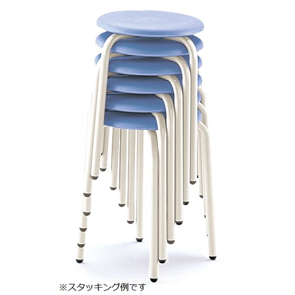 ライトブルー 円形スツール メタルフレーム　コクヨ会議イス6個セット　丸椅子 コクヨ スチールスツールの通販｜カウネット