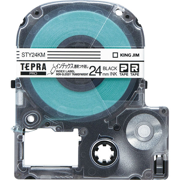 テプラ TEPRA PROテープ インデックスラベル 幅24mm 透明ラベル(黒文字