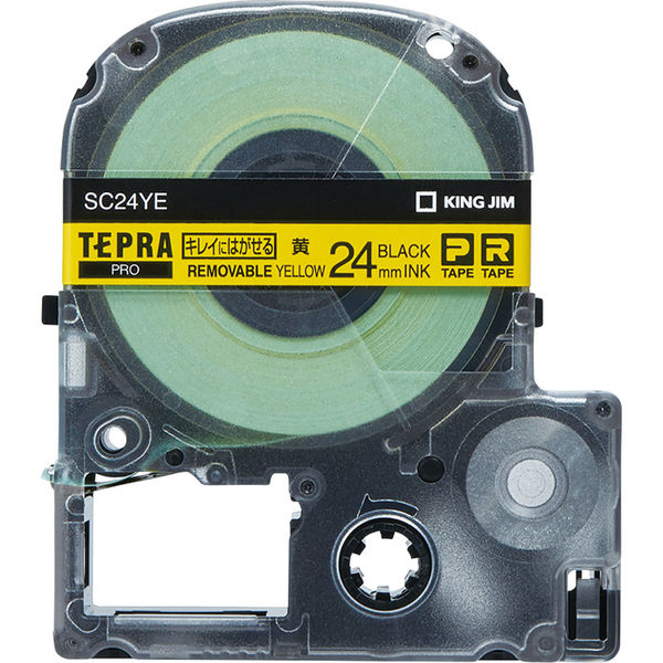 テプラ TEPRA PROテープ キレイにはがせるラベル 幅24mm 黄ラベル 