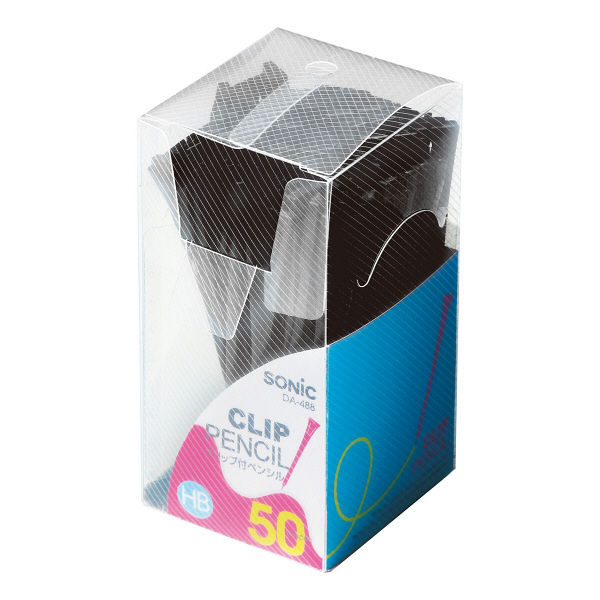 ソニック 黒 クリップ付ペンシル DA-488-D 1箱（200本：50本入×4パック