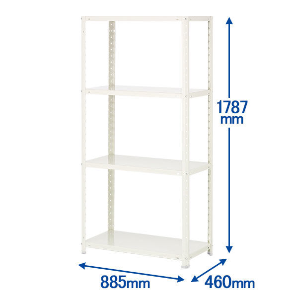 ホワイト スチールラック 4段 ダイソー スチールラック4段 JF－5 約幅87．5×奥行60