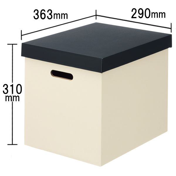 アスクル　ダンボール収納ボックス（組立式）　L　ホワイト　1セット（10個）　段ボール オリジナル