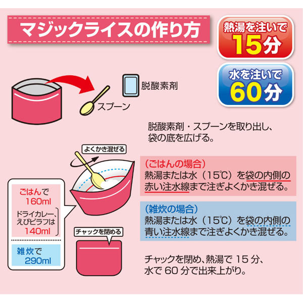 【非常食】 サタケ マジックライス マジックライス 保存食 白飯100g 639662 5年保存 1食