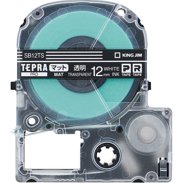テプラ TEPRA PROテープ マットタイプ 幅12mm 透明ラベル(白文字 