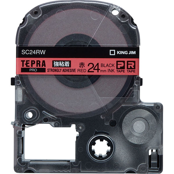 テプラ TEPRA PROテープ 強粘着 幅24mm 赤ラベル(黒文字) SC24RW 1個