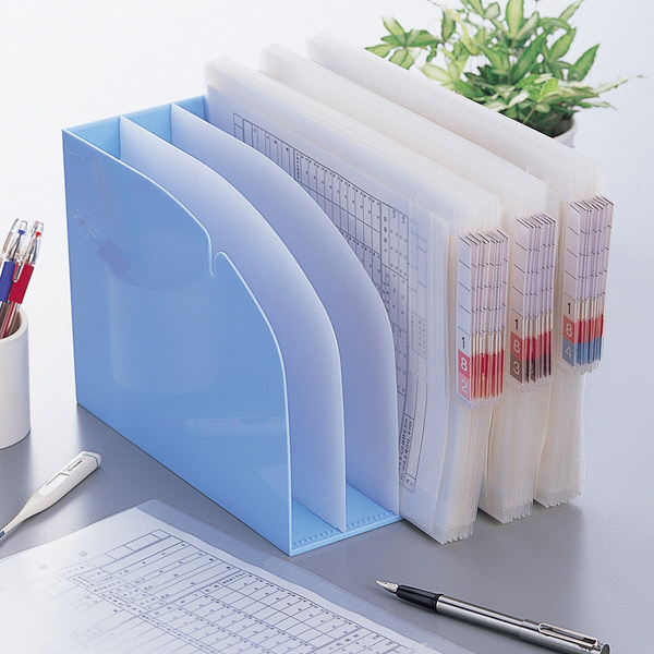 リヒトラブ ブックスタンド 5ブロック 水 G1650 1セット（2個：1個×2