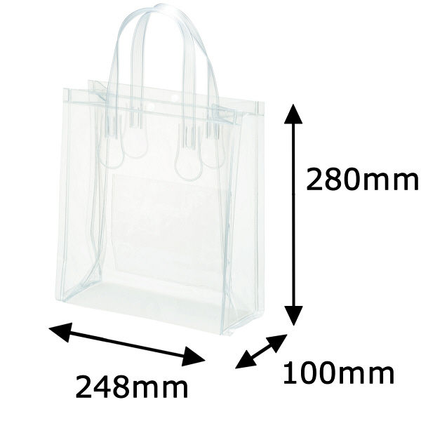 アスクル シースルーバッグ（ビニールトートバッグ） B5ワイド 