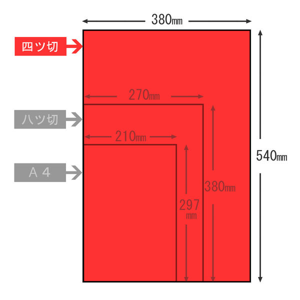 大王製紙 色画用紙 四切 赤 C-21 1セット（100枚：10枚入×10） - アスクル