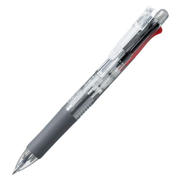 多機能ボールペン クリップ-オンマルチ500 透明軸 4色0.7mmボールペン+ 