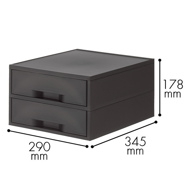 岩崎工業 再生PP引き出しケース 浅型2段 ブラック ST6101RB オリジナル