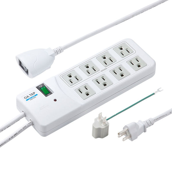 延長コード 電源タップ 2.5m 3P（ピン） 8個口 スイッチ