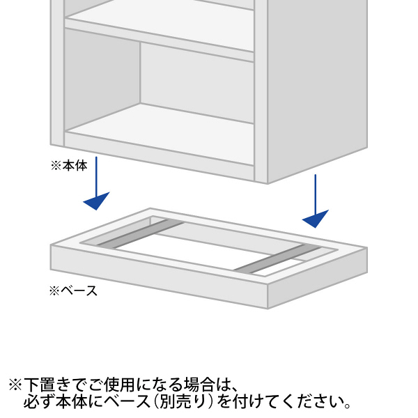 プラス 【設置込】【上置き・下置き兼用】L6収納庫/シャッター扉保管庫 ホワイト 幅900×奥行450×高さ1050mm L6-105SY W4  1台（直送品） - アスクル