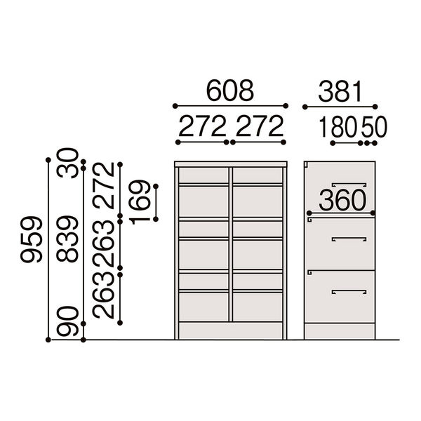 組立設置込】イトーキ シューズBOX6人用 HDS-6923AT-WE 幅608X奥行381X 