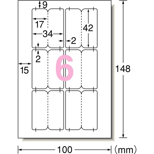 エーワン ラベルシール 6面 100シート 73206 エーワン(A-one