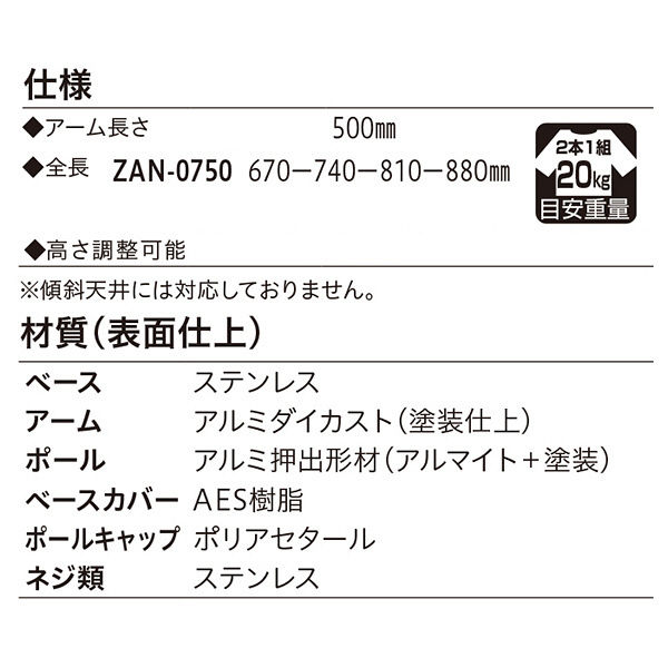 川口技研 軒天用ホスクリーン ZAN型 ピュアホワイト ZAN-0750-PW 1組