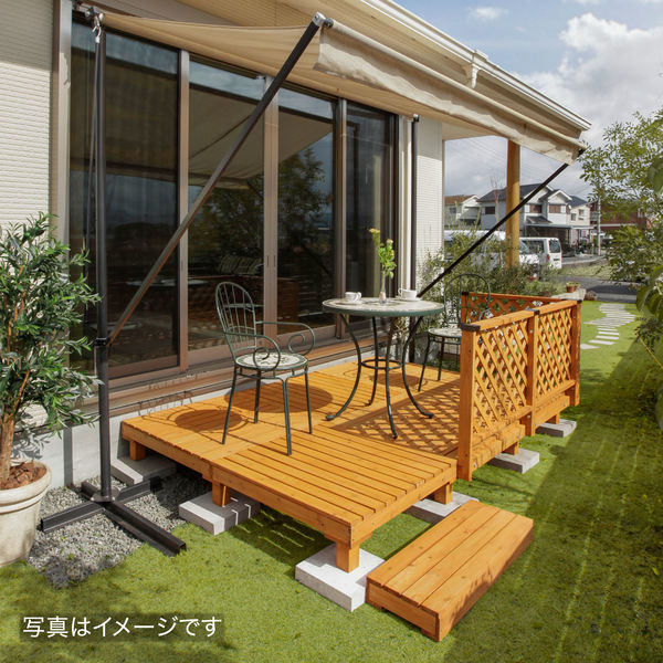 無垢材ウォールナット デッキ sbs 及びRAIL付muku_no_deck風 5d3fd061ddf44d1ab2b3b9711621f5