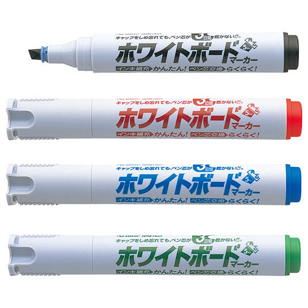 シヤチハタ 潤芯 ホワイトボードマーカー 角芯 4色セット K-529/4W 1