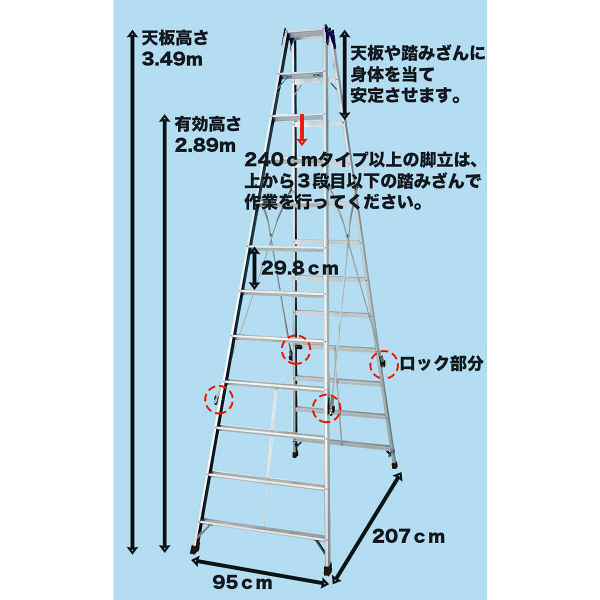 長谷川工業 長尺専用脚立 12段 XAM3.0-36（直送品）